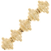 Perline tonde appiattite 8x6 mm con palline - dorato con oro fino x5