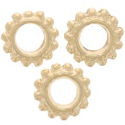 Perline rotonde con palline 7 mm - dorato con oro fino x10