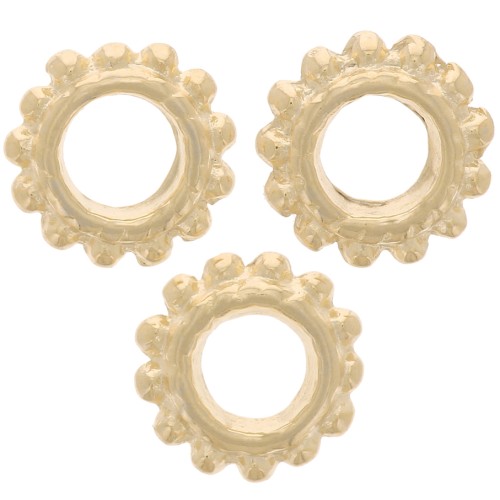 Perline rotonde con palline 7 mm - dorato con oro fino x10