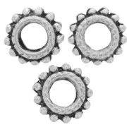 Perline rotonde con palline 7 mm - Argento antico x10