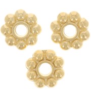 Perle a fiore 7 mm - Dorato con oro fino x10|raw }}