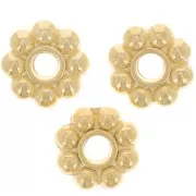Perle a fiore 7 mm - Dorato con oro fino x10