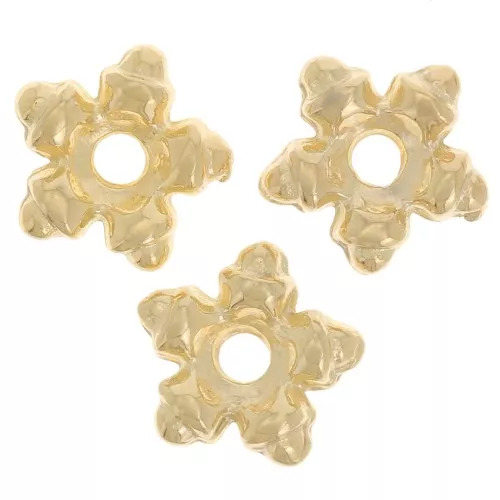 Perline rotonde a stella 7 mm - Placcate oro x10