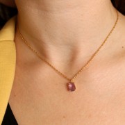 Pendente rettangolare sfaccettato con castone griffe 12x6 mm -Arg925- Malachite