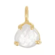 Pendente triangolo sfaccettato con castone 10x7 mm Arg925 dorato- Pietra di luna