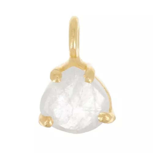Pendente triangolo sfaccettato con castone 10x7 mm Arg925 dorato- Pietra di luna
