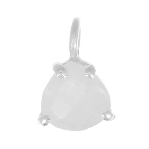 Pendente triangolo sfaccettato con castone griffe 10x7 mm - Arg925-Pietra di luna