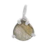 Pendente triangolo sfaccettato con castone griffe 10x7 mm - Arg 925 - Labradorite|raw }}
