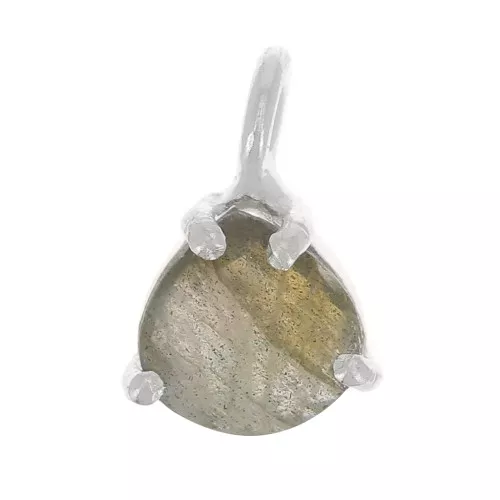 Pendente triangolo sfaccettato con castone griffe 10x7 mm - Arg 925 - Labradorite