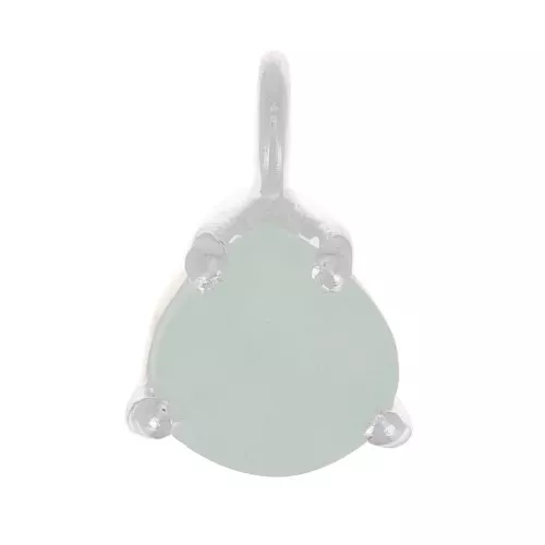 Pendente triangolo sfaccettato con castone griffe 10x7 mm - Arg925 - Amazzonite