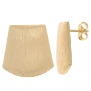 Orecchini perno trapezio effetto spazzolato 20 mm con anello aperto -Dorato x2