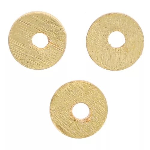 Perle rotonde effetto spazzolato Heishi 4x0,8 mm -Dorato x5g circa 65 pezzi