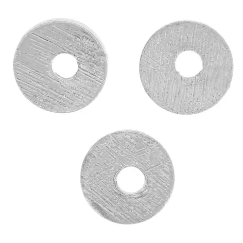 Perle rotonde effetto spazzolato Heishi 4x0,8mm Argento x5g circa 65 pezzi