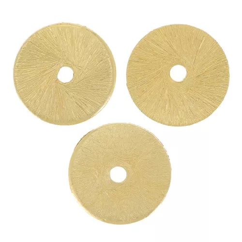 Perle rotonde effetto spazzolato Heishi 8x0,8 mm- Dorato x5g circa 15 pezzi