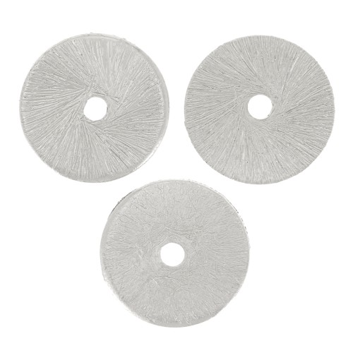 Perle rotonde effetto spazzolato Heishi 8x0,8 mm Argento x5g circa 15 pezzi