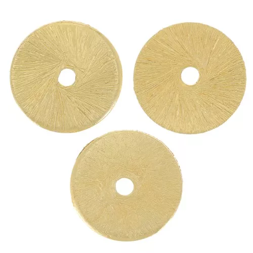 Perle rotonde effetto spazzolato Heishi 10x0,8 mm -dorato x5g circa 9 pezzi