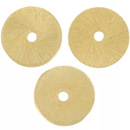 Perle rotonde effetto spazzolato Heishi 12x0,8 mm -Dorato x5g circa 6 pezzi