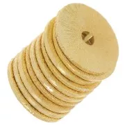 Perle rotonde effetto spazzolato Heishi 12x0,8 mm -Dorato x5g circa 6 pezzi