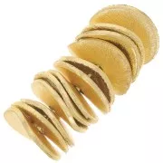 Perle rotonde ondulate effetto spazzolato Heishi 8x0,8mm -Dorato x5g circa 15 pz.