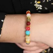 Perle rotonde ondulate effetto spazzolato Heishi 8x0,8mm -Dorato x5g circa 15 pz.