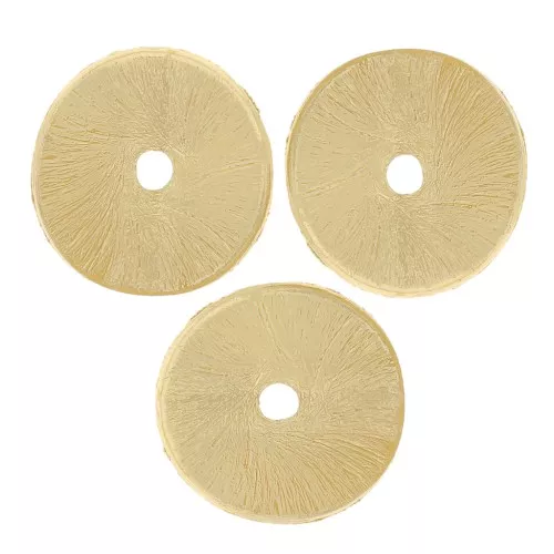 Perle rotonde ondulate effetto spazzolato Heishi 10x0,8mm dorato x5g circa 9 pz.