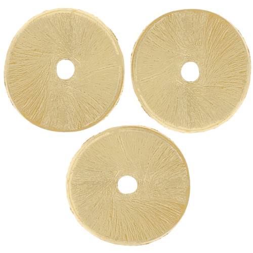 Perle rotonde ondulate effetto spazzolato Heishi 12x0,8mm dorato x5g circa 6 pezzi