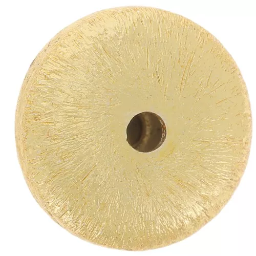 Perline tonde appiattite effetto spazzolato 12 mm -dorato x10g circa 5 pezzi