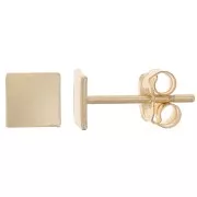 Orecchini quadrati 5 mm - Gold filled x2