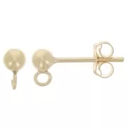 Orecchini perno sfera da 3 mm con anello aperto- Gold filled x20