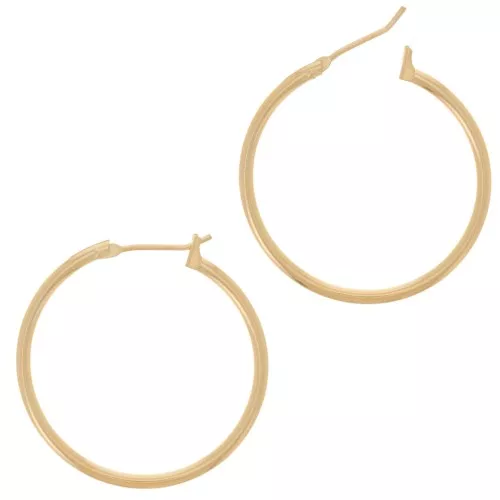 Orecchini a cerchio 29 mm - Dorato con oro fino x2