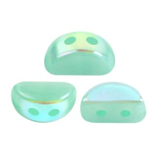 Perle in vetro Kos® par Puca® 6x3mm Blue Green Opal AB x10g