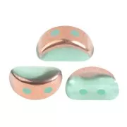 Perle in vetro Kos® par Puca® 6x3mm Green Aqua Opal AB Capri Gold x10g