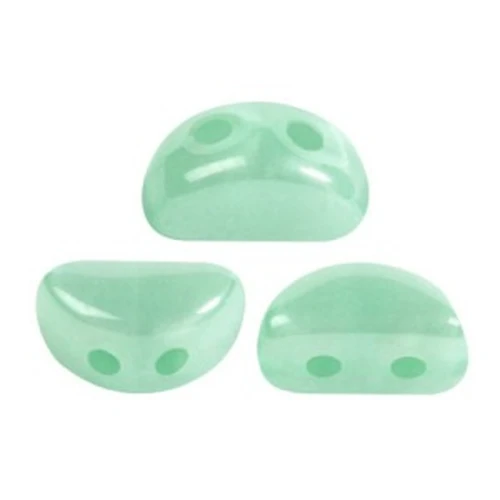 Perle in vetro Kos® par Puca® 6x3mm Green Aqua Opal AB Luster x10g