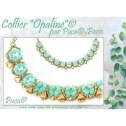 Perle in vetro Kos® par Puca® 6x3mm Green Aqua Opal AB Travertin x10g