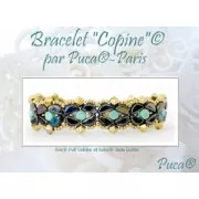 Perle in vetro Kos® par Puca® 6x3mm Green Aqua Opal AB Travertin x10g