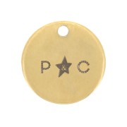 Ciondoli personalizzati da 6 mm con logo simplice -acciaio inox 304 dorato x100|raw }}