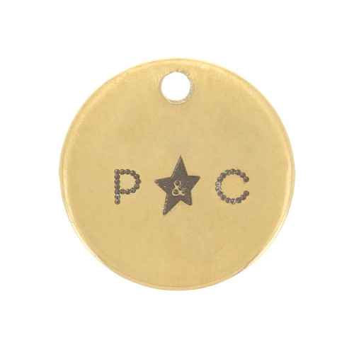 Ciondoli personalizzati da 6 mm con logo simplice -acciaio inox 304 dorato x100