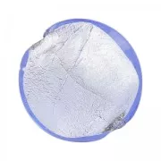 Bombata Murano foglia argento mm. 16 Light Sapphire x1