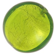 Bombata Murano foglia argento mm. 16 Peridot x1