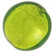 Bombata Murano foglia argento mm. 16 Peridot x1