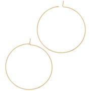 Orecchini cerchio da decorare 35 mm - Dorato con oro fino x2|raw }}