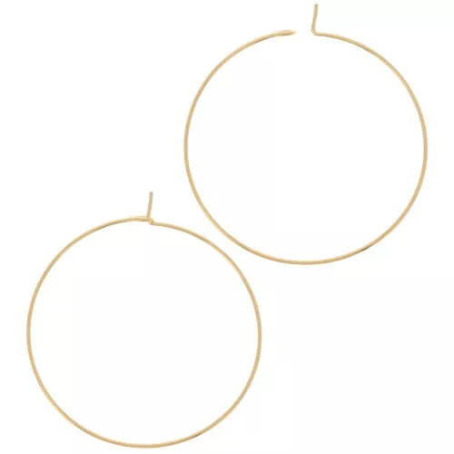 Orecchini cerchio da decorare 35 mm - Dorato con oro fino x2