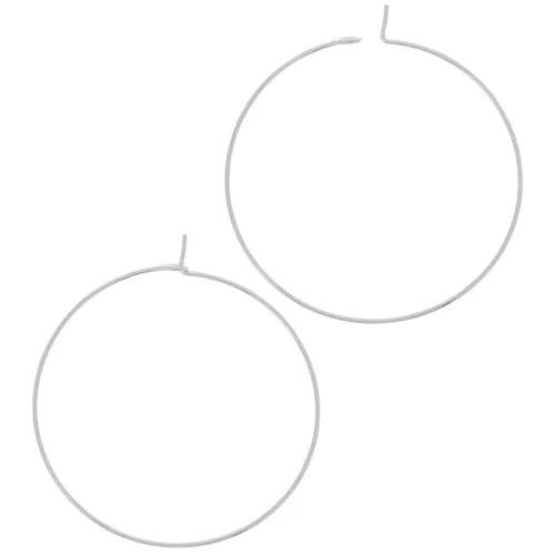Orecchini cerchio da decorare 35 mm - Placatura argento fino x2