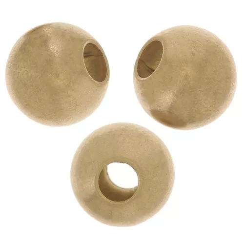 Perline rotonde 6 mm - Ottone grezzo x50