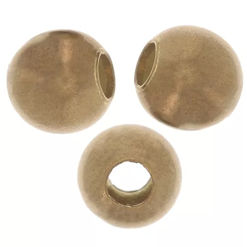 Perline rotonde 5 mm - Ottone grezzo x50