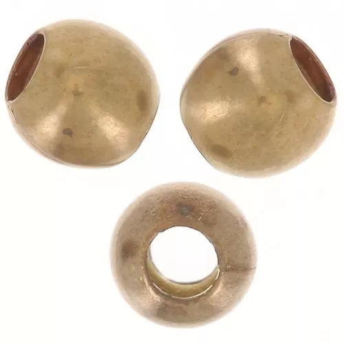 Perline rotonde 3 mm - Ottone grezzo x100