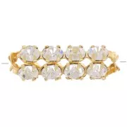 Tubo di perle con cabochon di cristallo Preciosa 20x7 mm - dorato - Cristallo x1