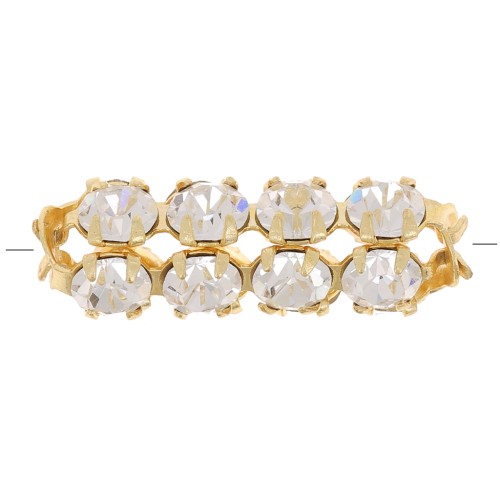 Tubo di perle con cabochon di cristallo Preciosa 20x7 mm - dorato - Cristallo x1