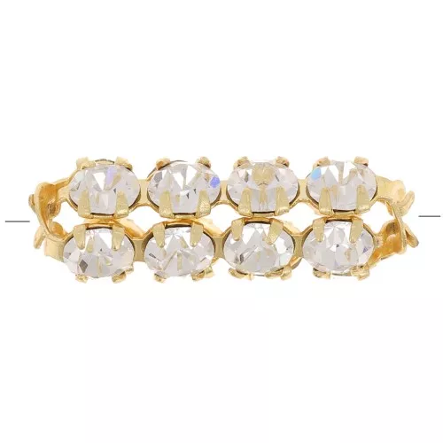 Tubo di perle con cabochon di cristallo Preciosa 20x7 mm - dorato - Cristallo x1