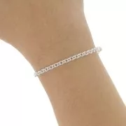 Catena Forzatina a doppio anello 3 mm - Argentato HQ x1m